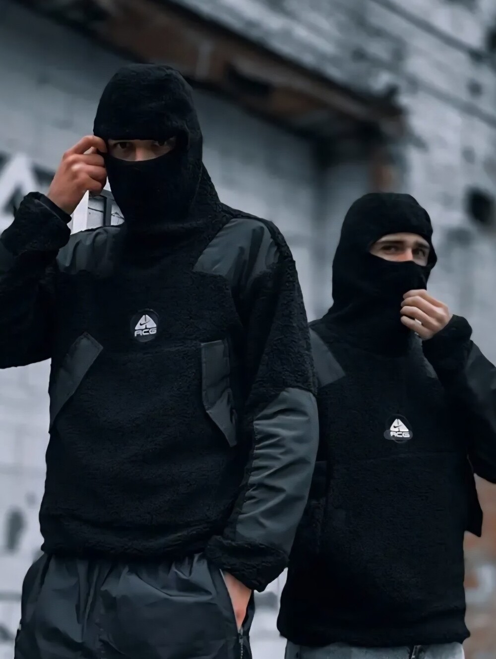 Nike ACG Ninja Fleece Balaclava Hoodie Black Vintage USA Sherpa Jacket